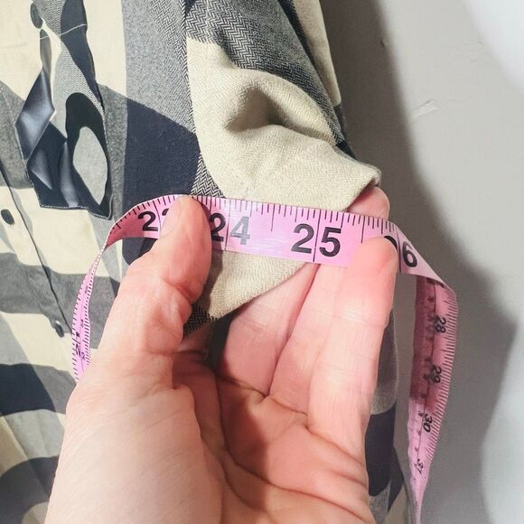 Adidas Black Tan Plaid Check Long Sleeve Button Up Shirt five ten Five Ten Brand - Picture 6 of 12